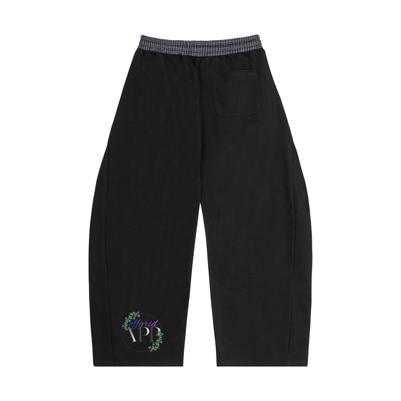 Plaid Waistband Barrel Sweatpants